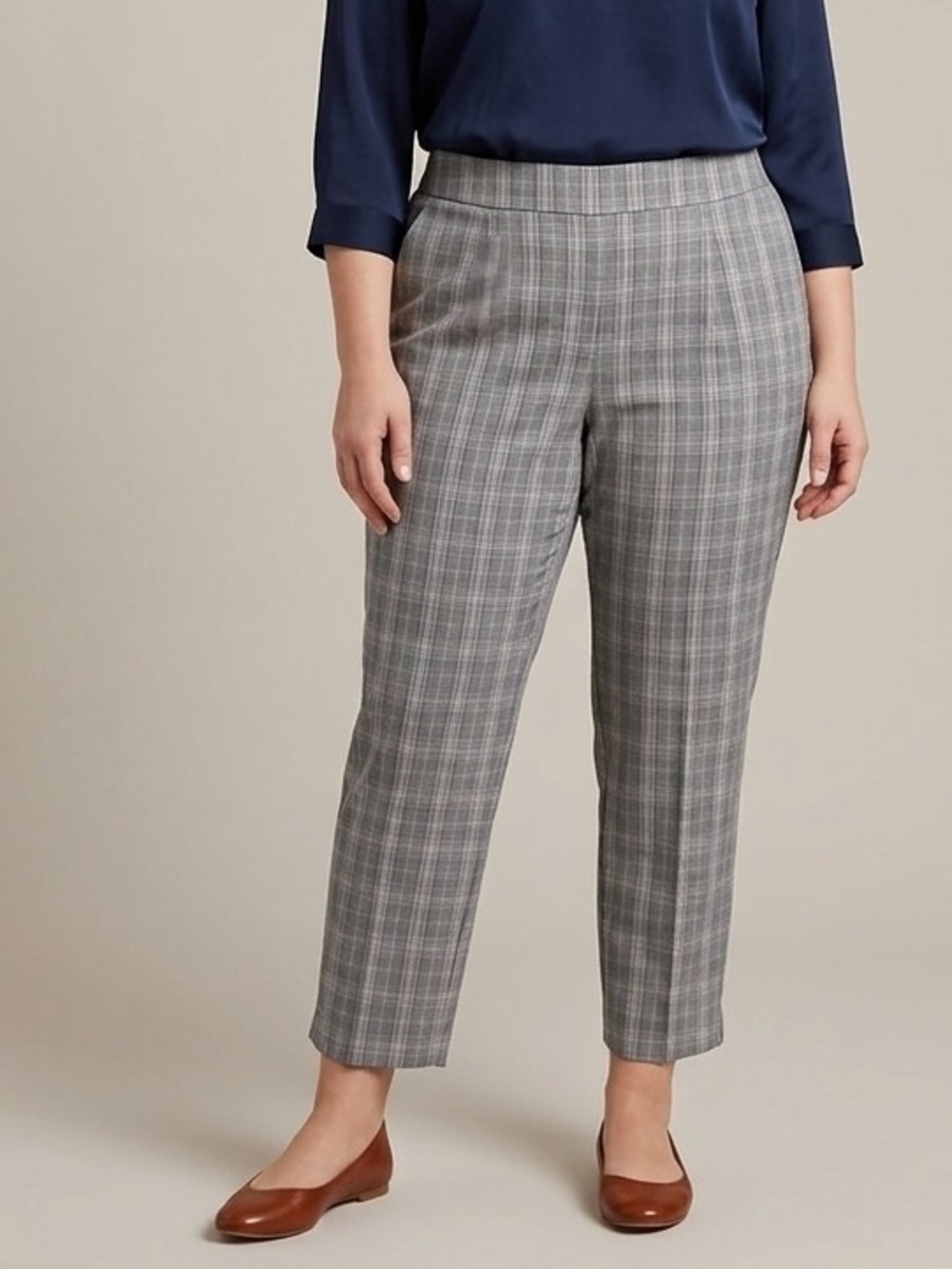 Rachel Zoe plaid pants PLUS SIZE 18W Black White pink NWOT career